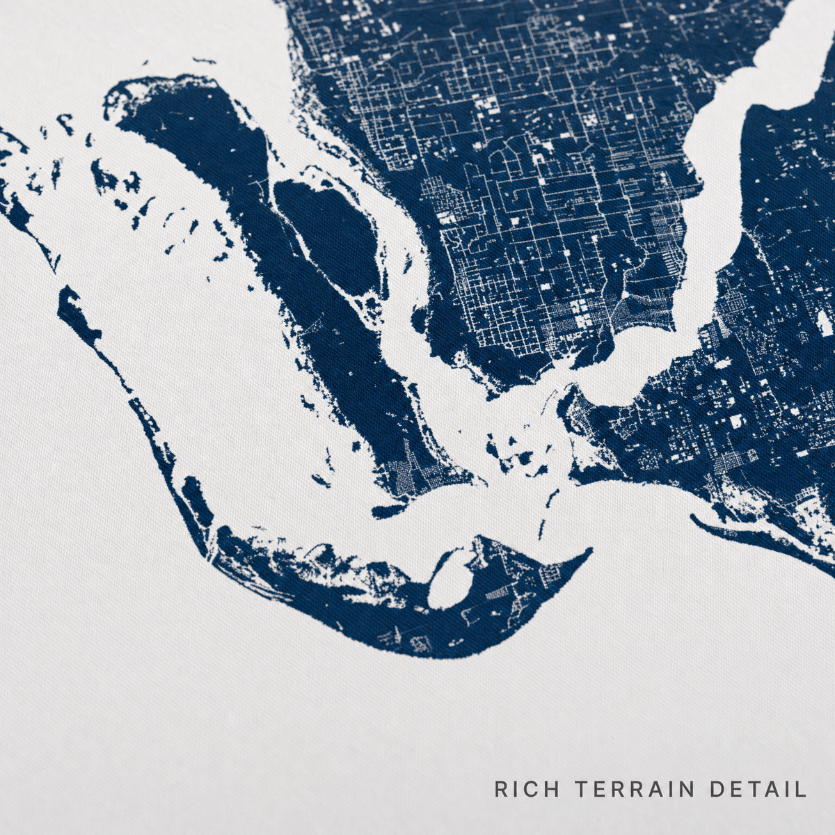 Sanibel canvas map — rich terrain detail