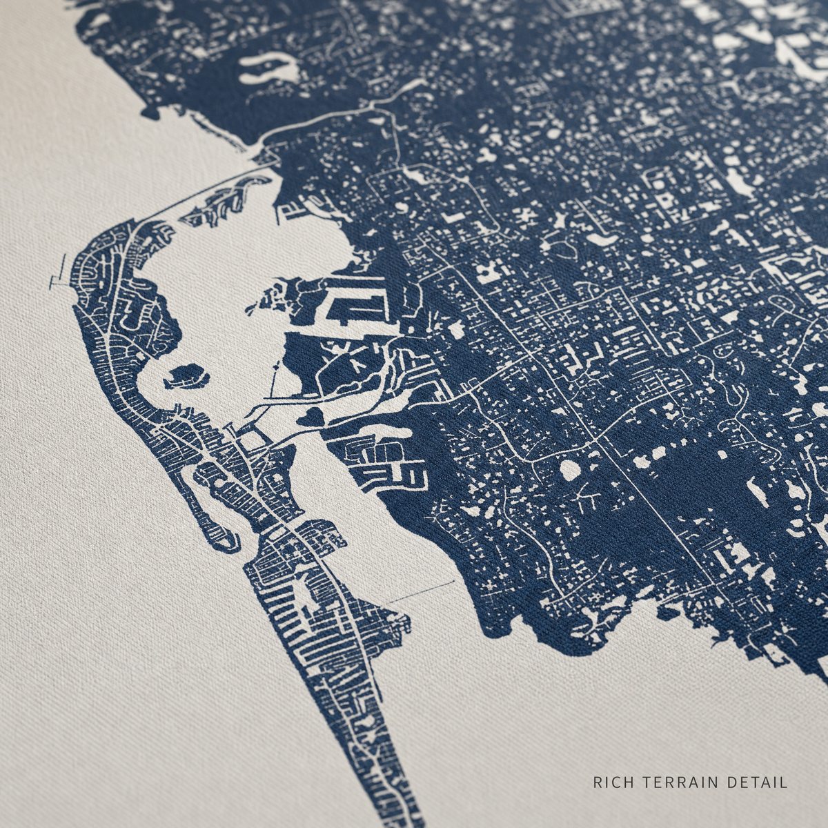 Siesta Key canvas map — rich terrain detail