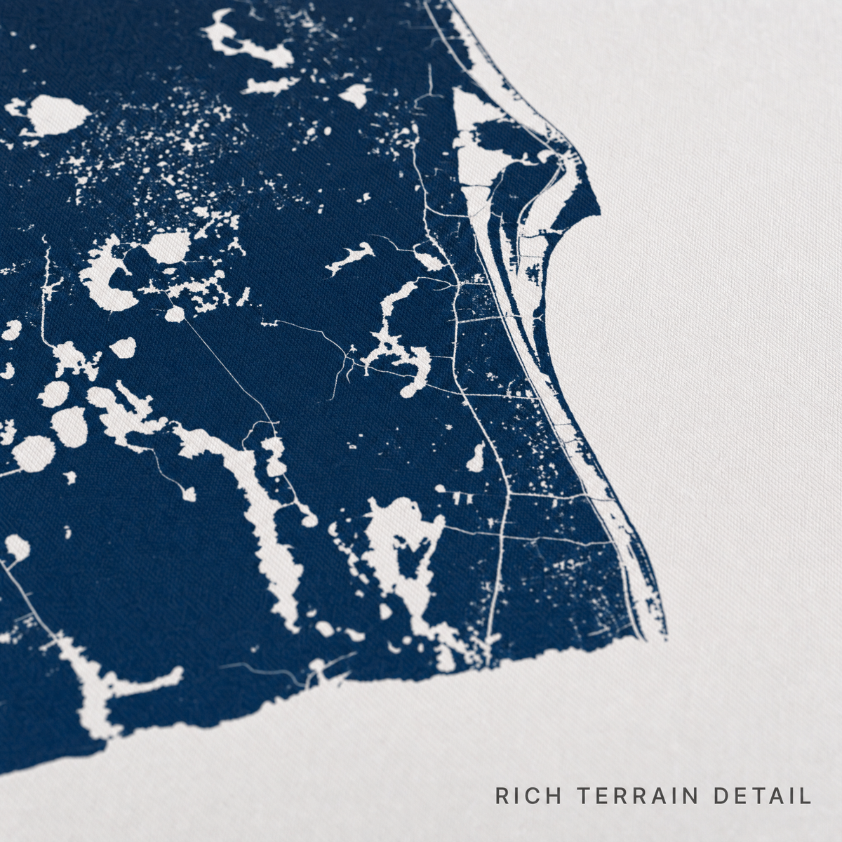 Space Coast canvas map — rich terrain detail