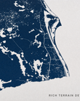 Space Coast canvas map — rich terrain detail