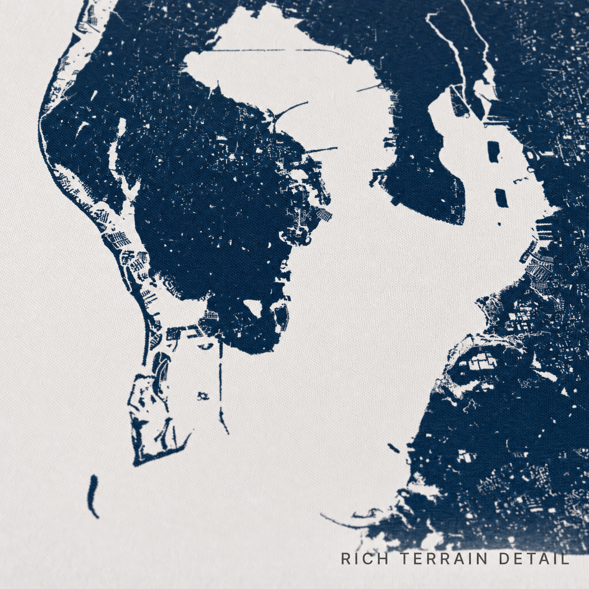 St. Petersburg canvas map — rich terrain detail