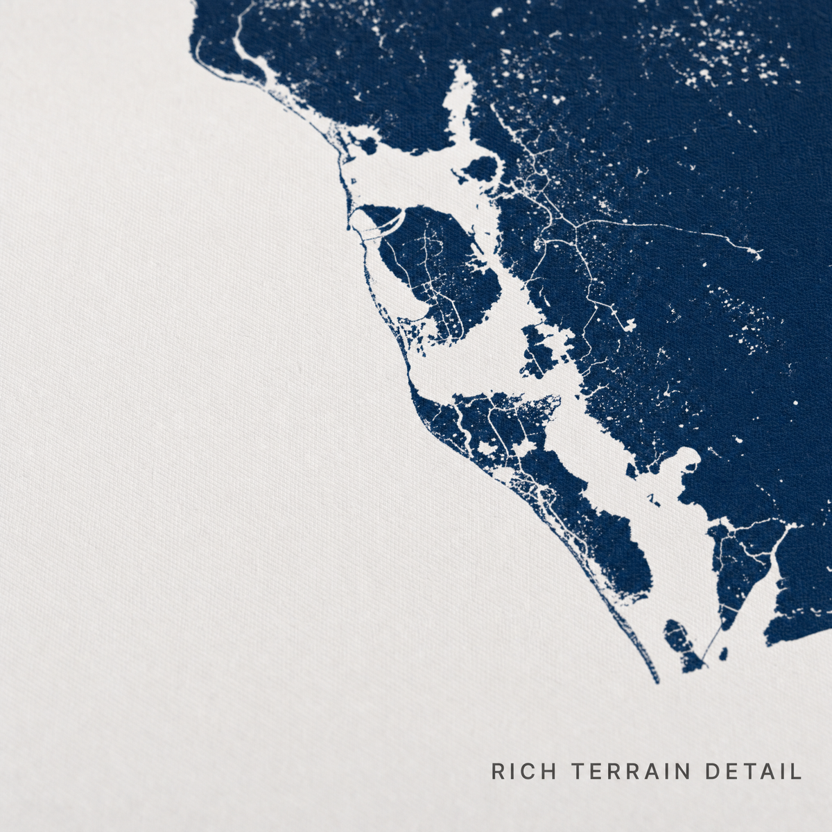 Tampa Bay / Sarasota canvas map — rich terrain detail