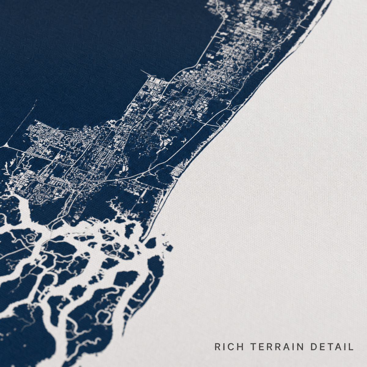 The Palm Beaches canvas map — rich terrain detail