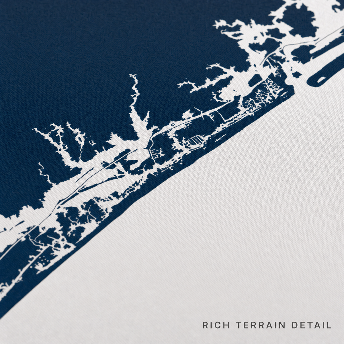 Topsail Island canvas map — rich terrain detail