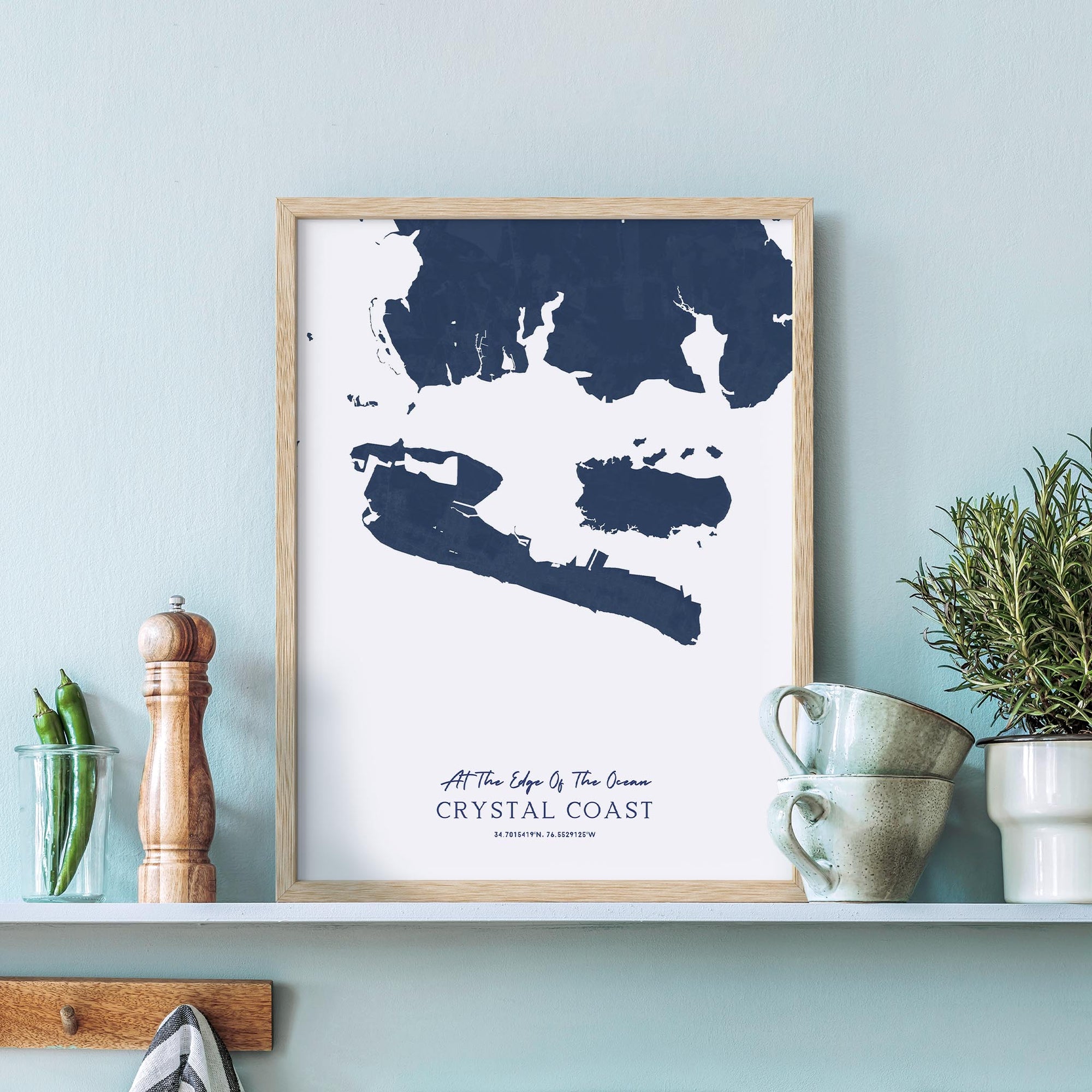 Custom Coastal Map In Navy