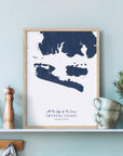 Custom Coastal Map In Navy
