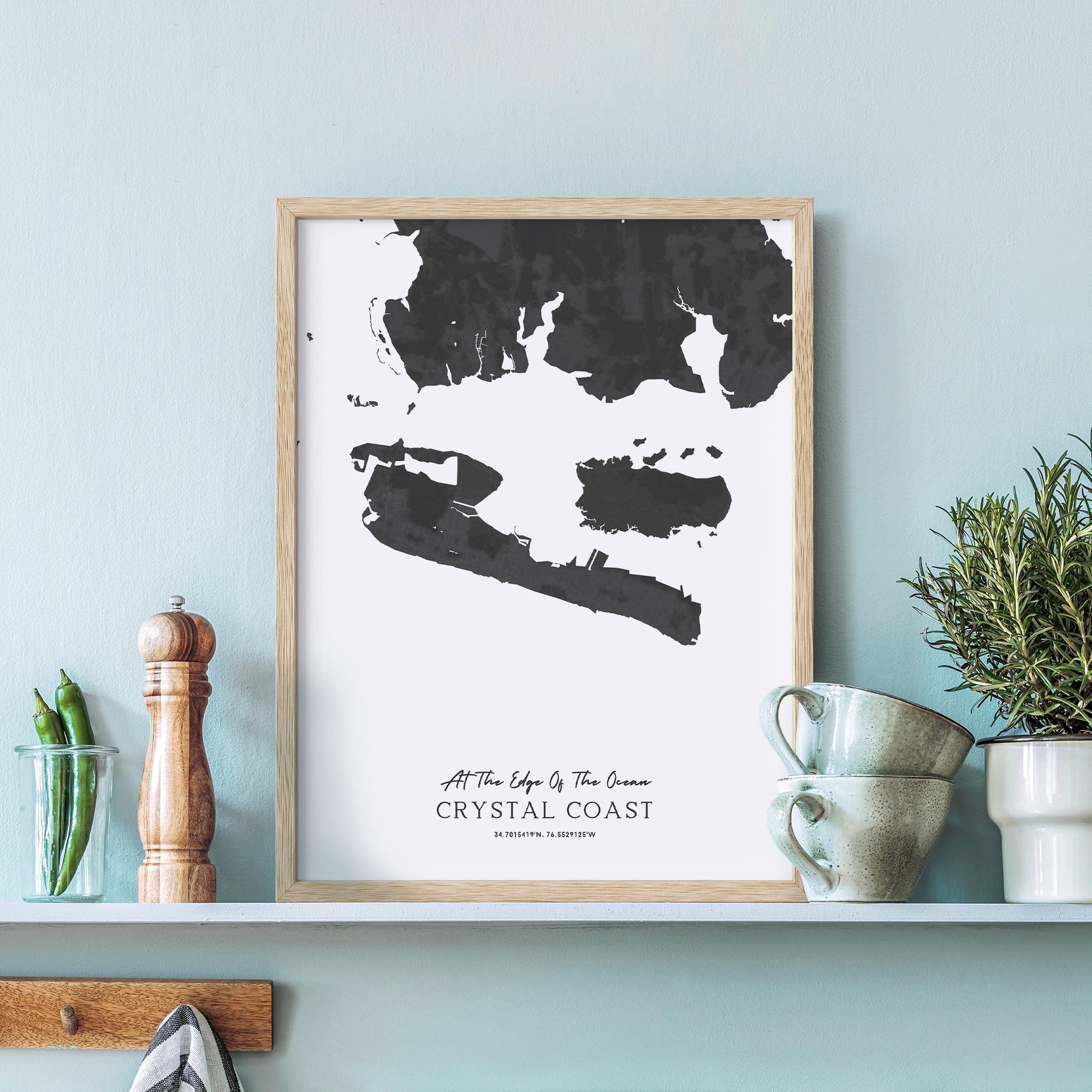 Custom Coastal Map In Black