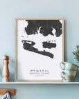 Custom Coastal Map In Black