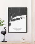 Custom Coastal Map In Black