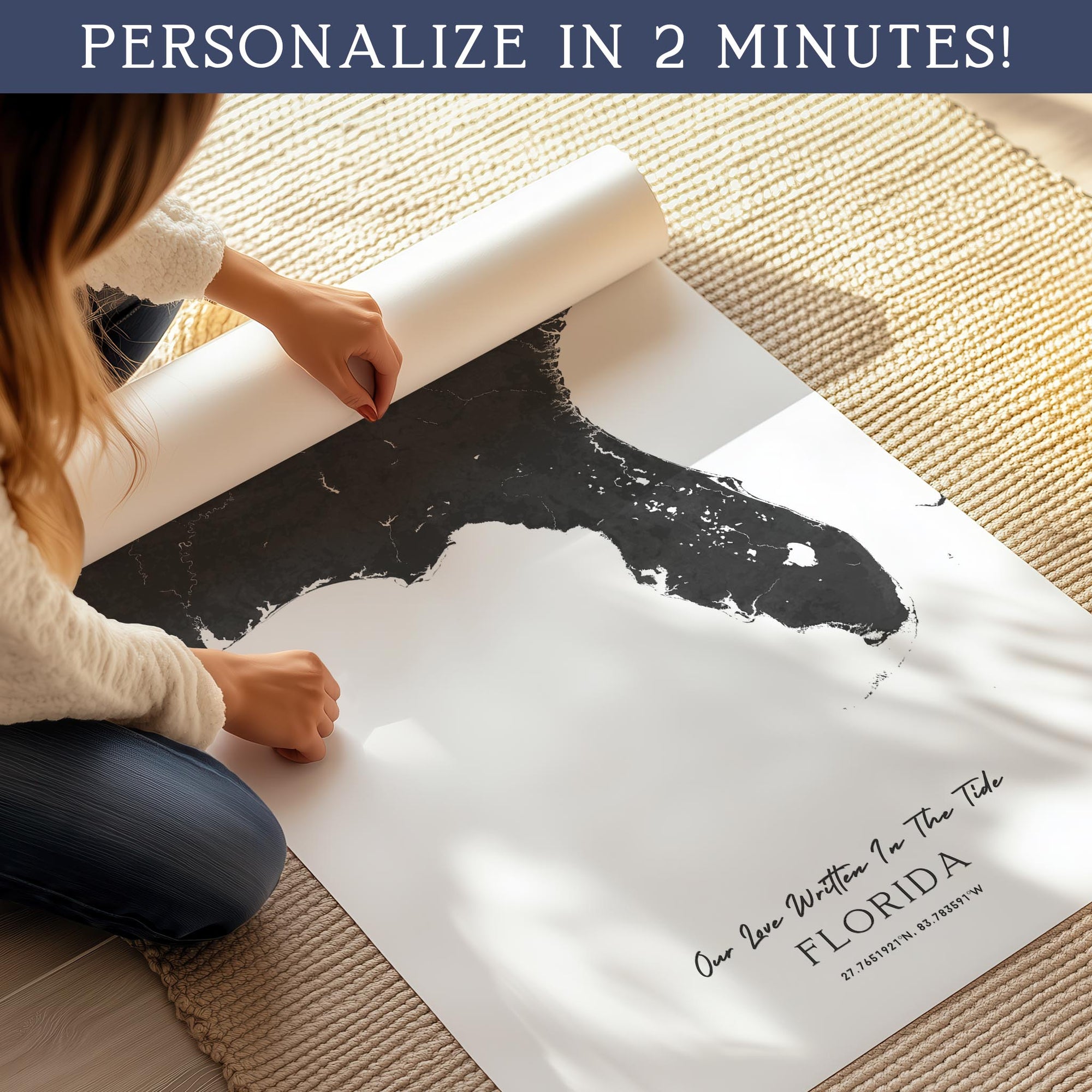 Custom Coastal Map In Black