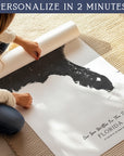 Custom Coastal Map In Black