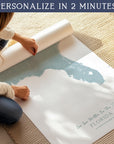 Custom Coastal Map In Soft Blue