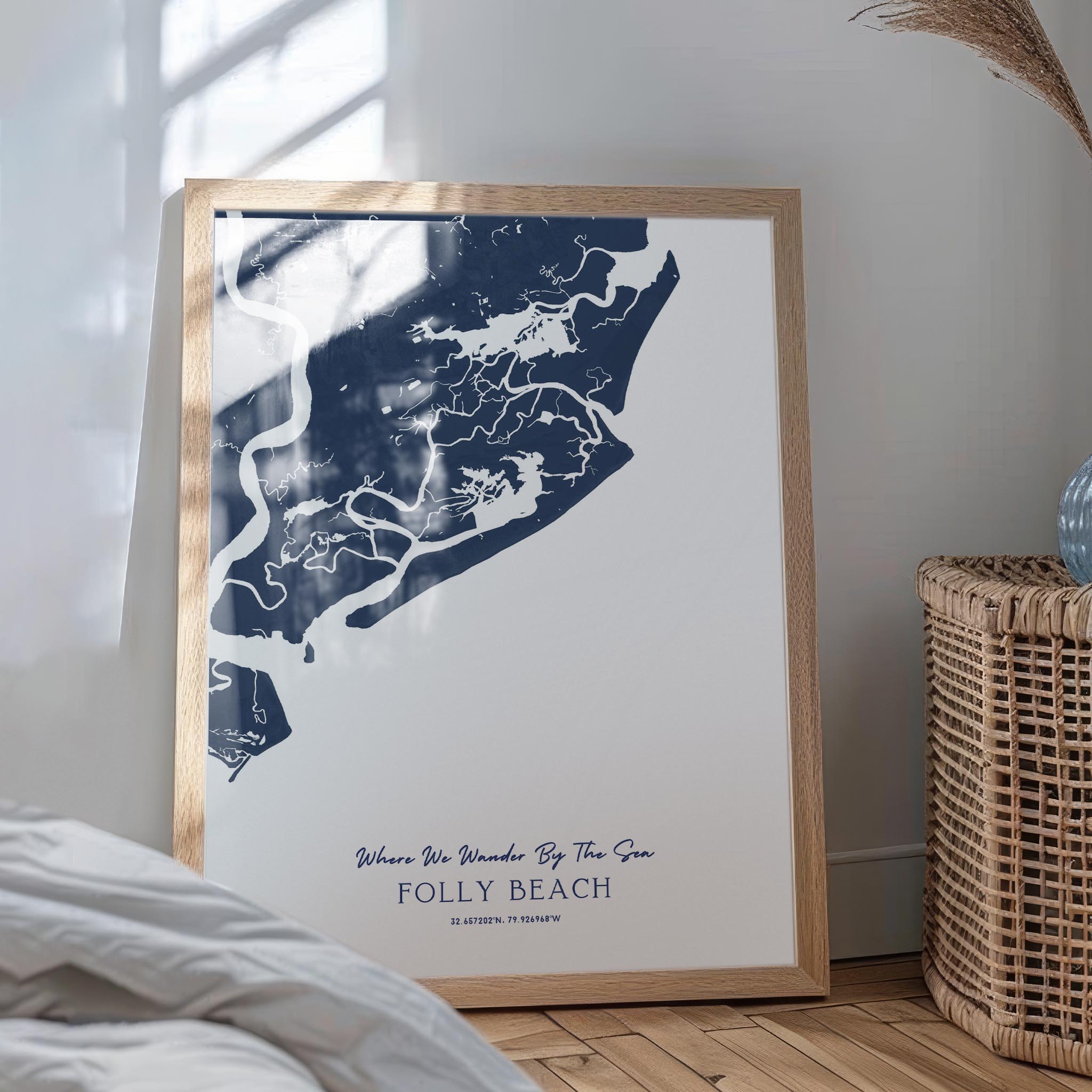 Custom Beach Map Art | Personalized Coastal Canvas Prints – Inscripted