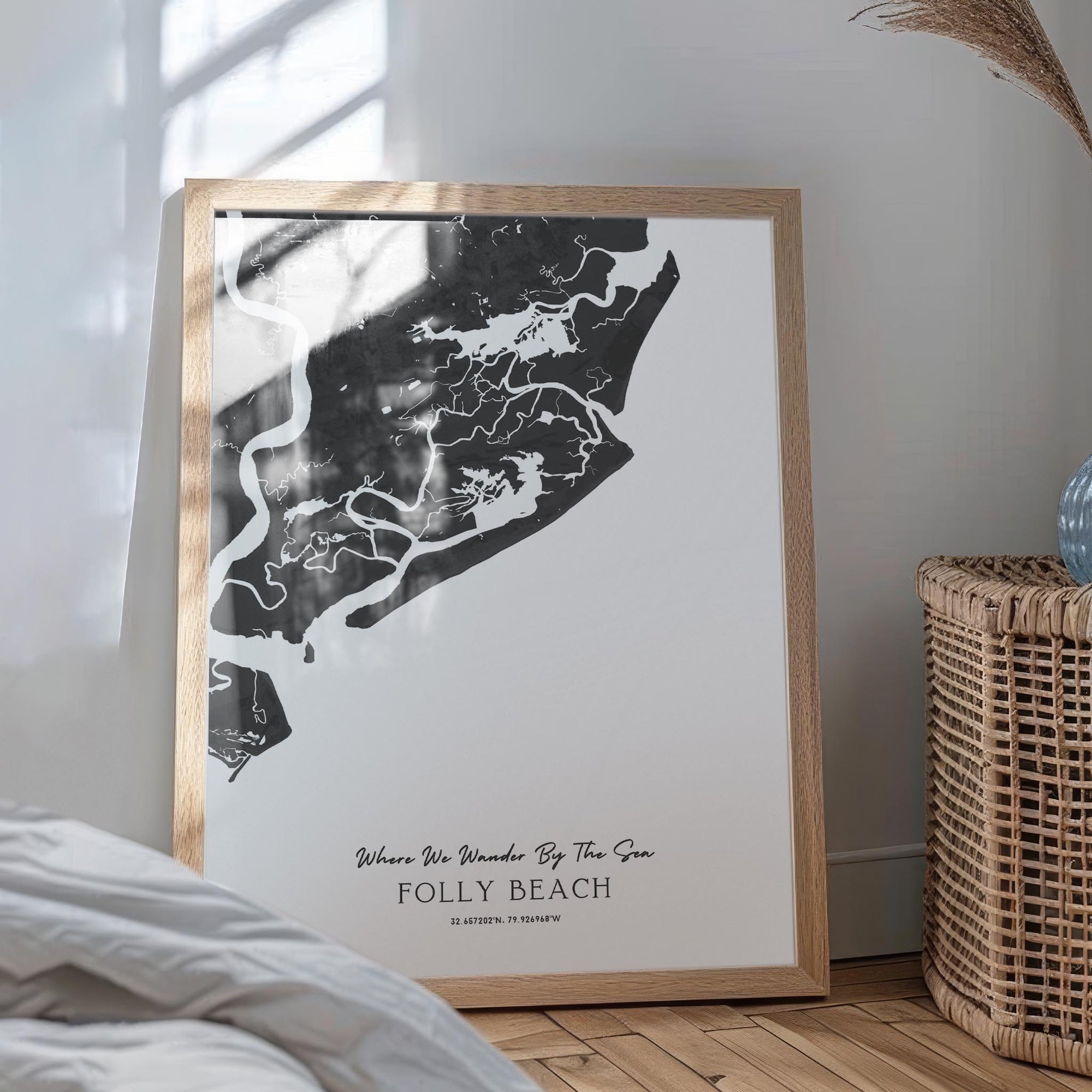 Custom Coastal Map In Black