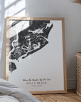 Custom Coastal Map In Black