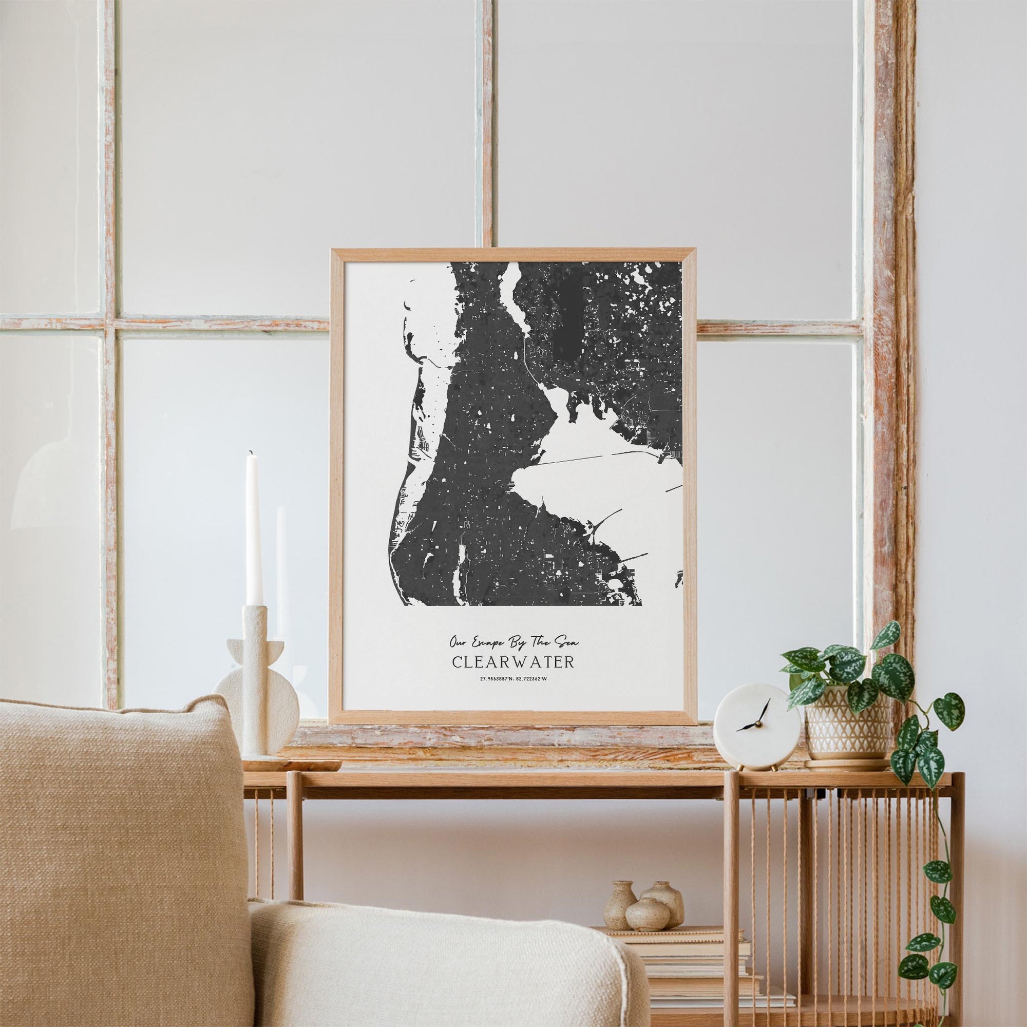 Custom Coastal Map In Black