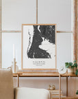 Custom Coastal Map In Black