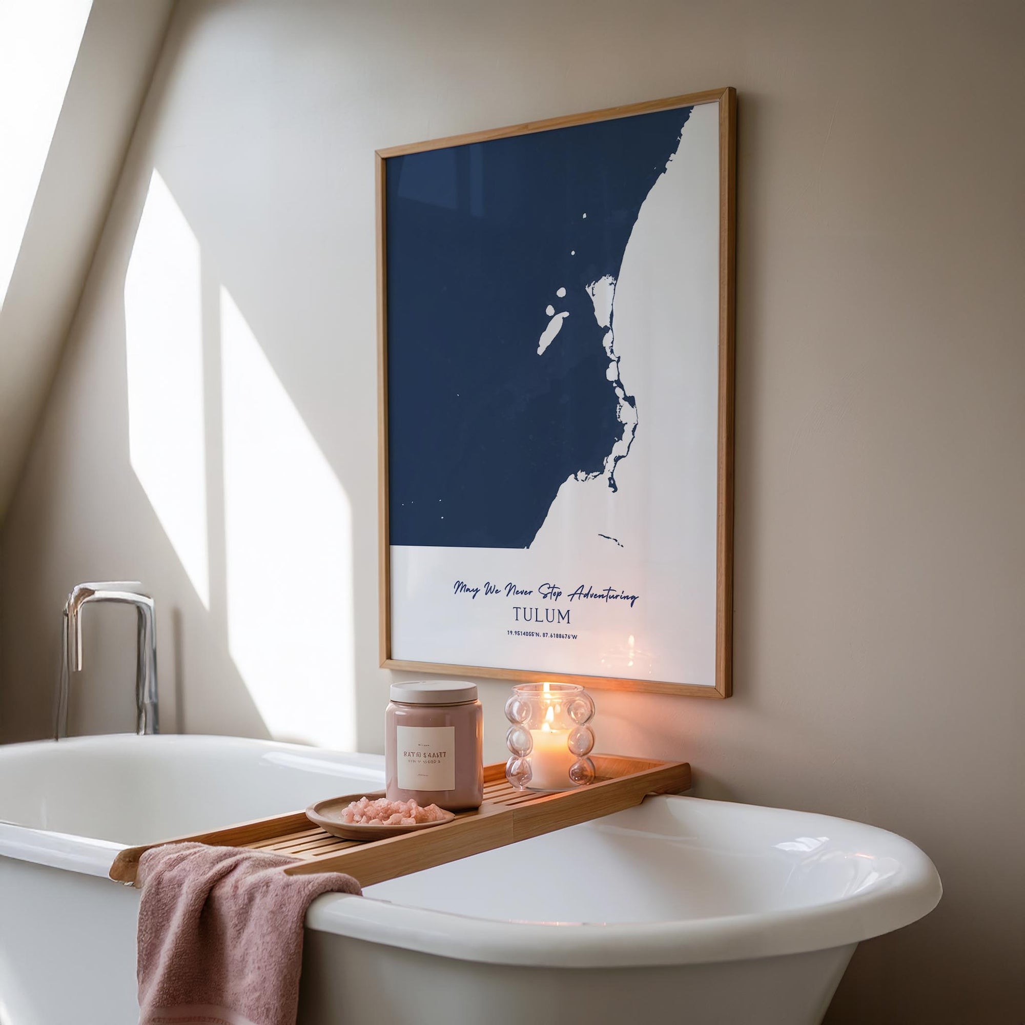 Custom Coastal Map In Navy