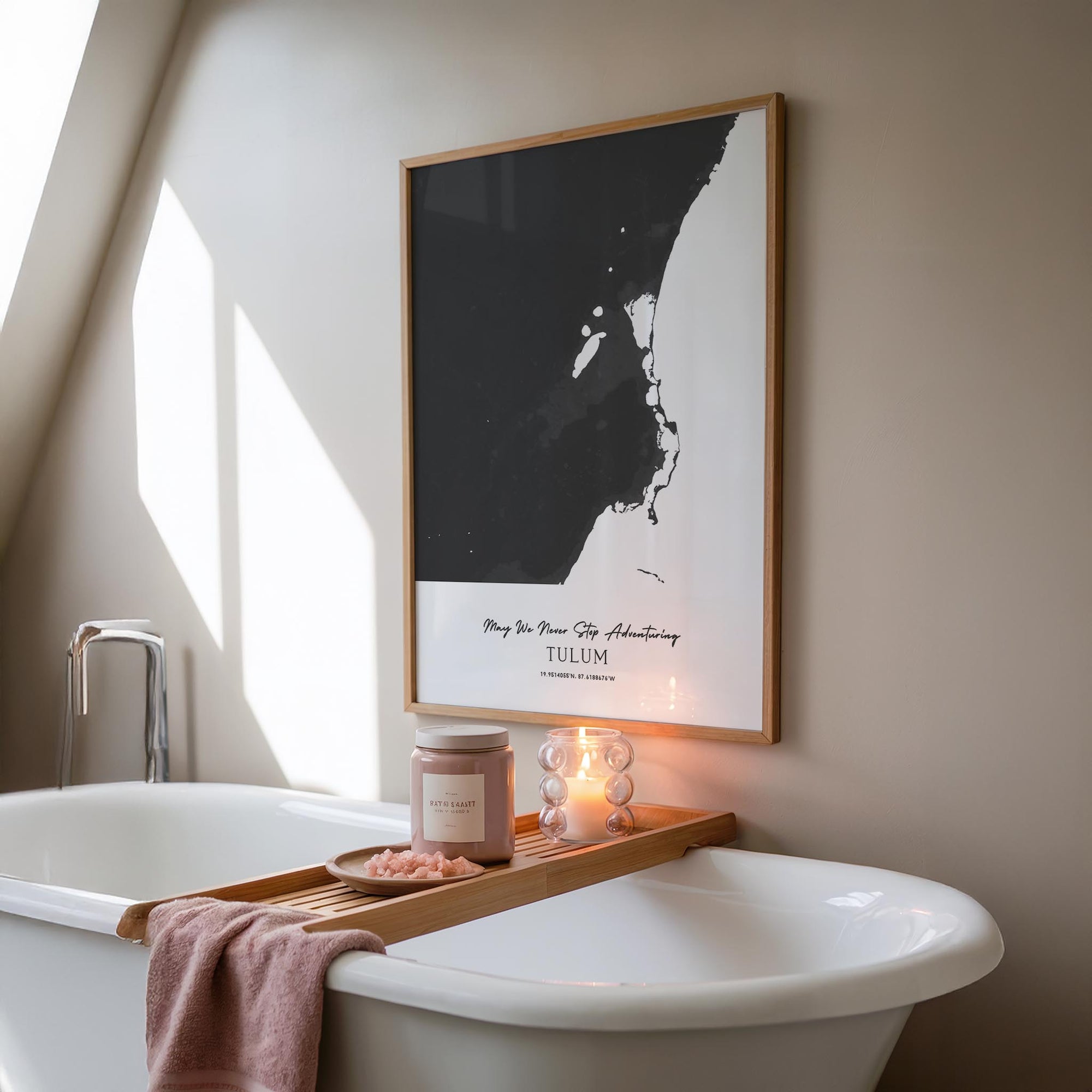 Custom Coastal Map In Black