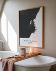Custom Coastal Map In Black