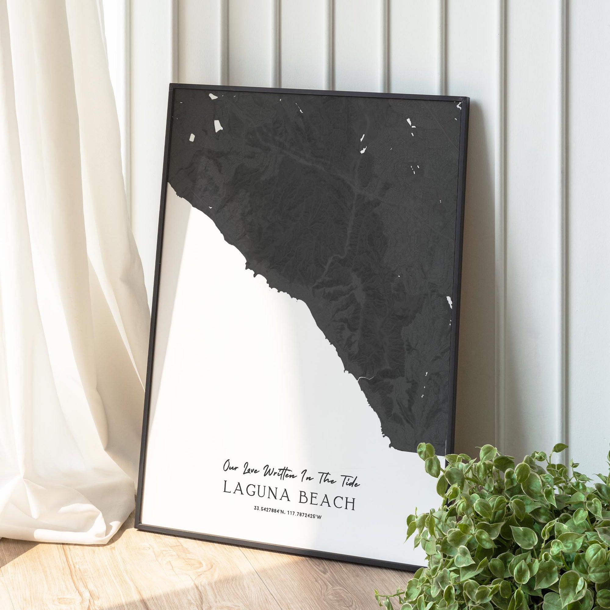 Custom Coastal Map In Black