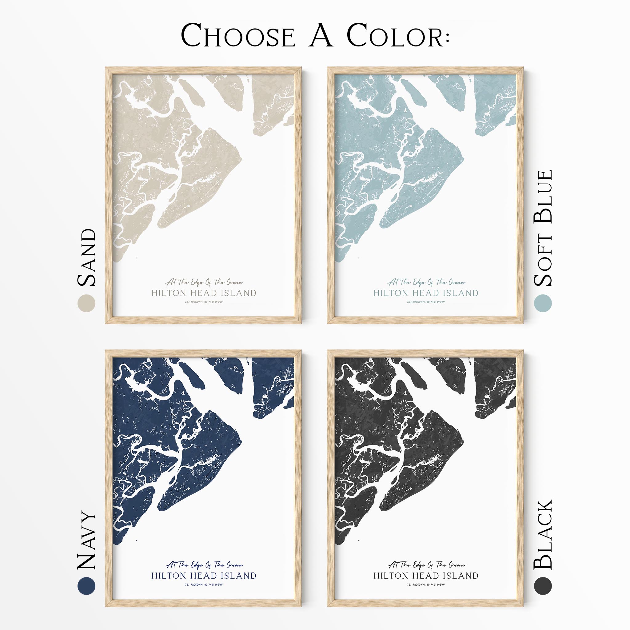 Custom Beach Map Art | Personalized Coastal Canvas Prints – Inscripted