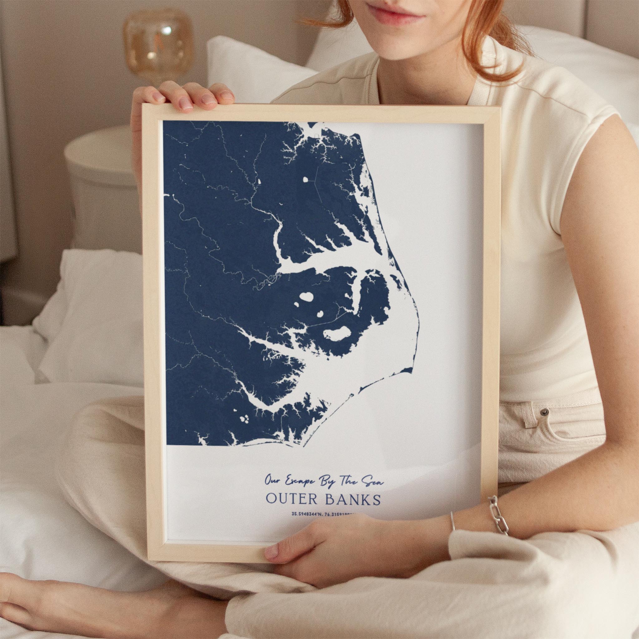 Custom Beach Map Art | Personalized Coastal Canvas Prints – Inscripted