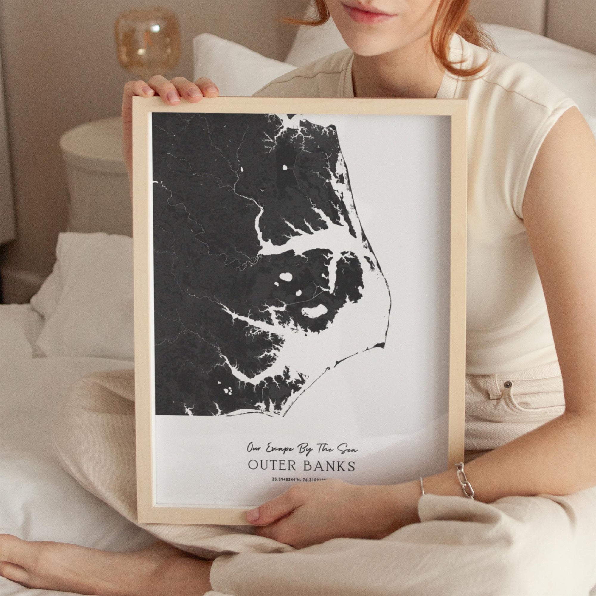 Custom Coastal Map In Black