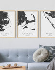 Custom Coastal Map In Black