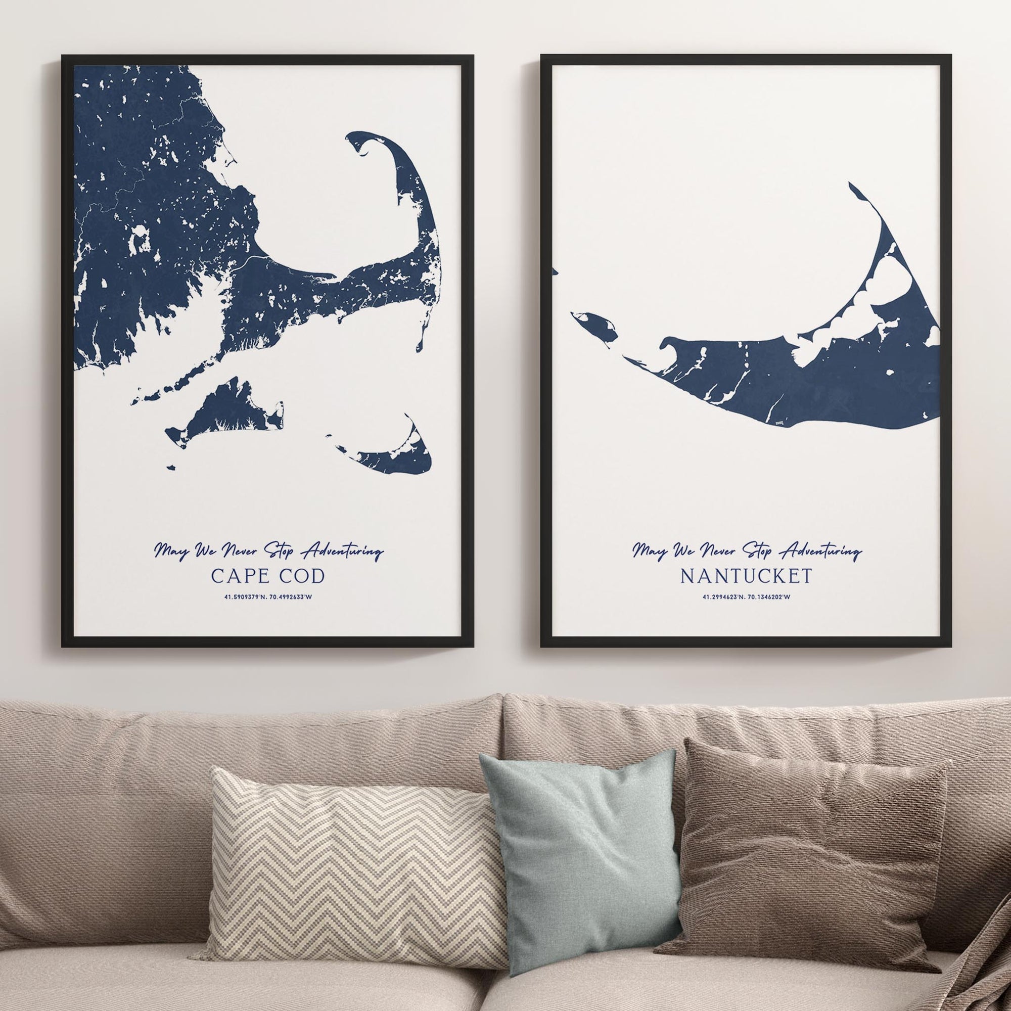 Custom Coastal Map In Navy