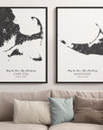 Custom Coastal Map In Black
