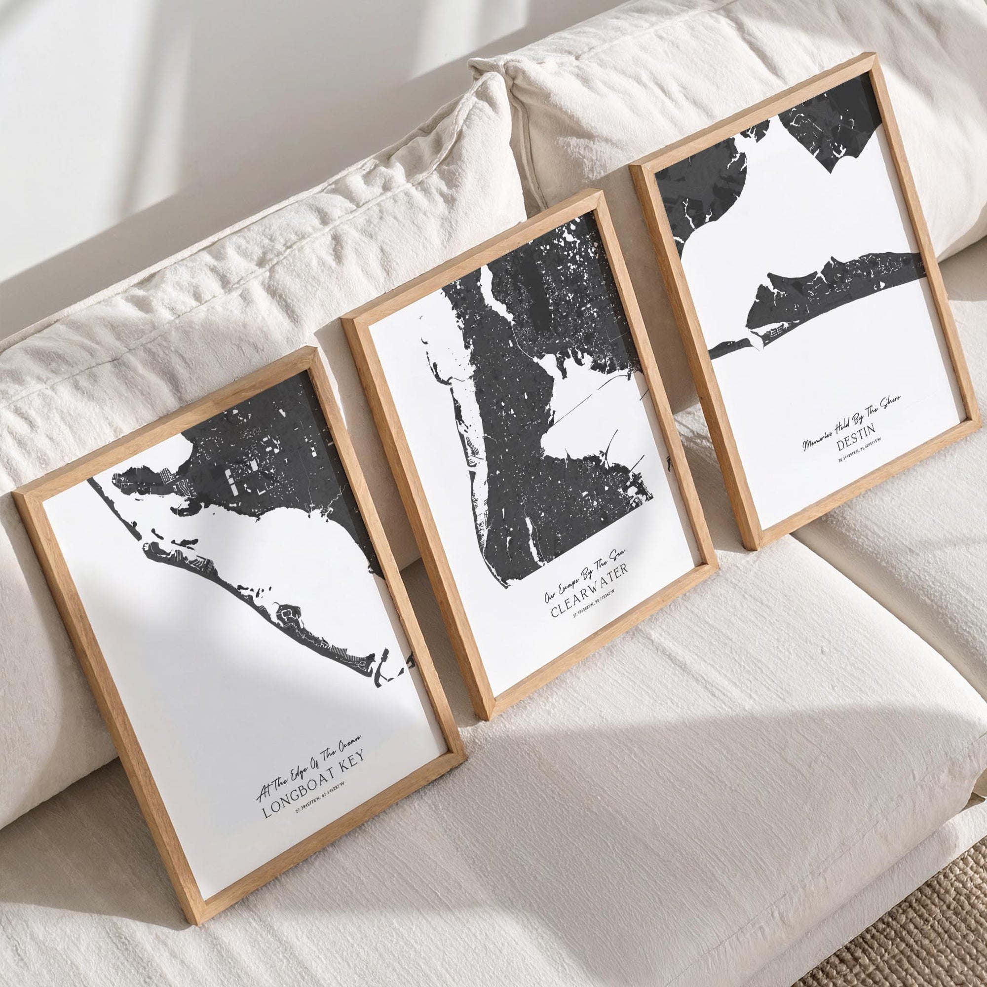 Custom Coastal Map In Black
