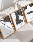 Custom Coastal Map In Black