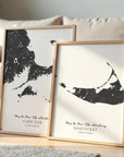Custom Coastal Map In Black