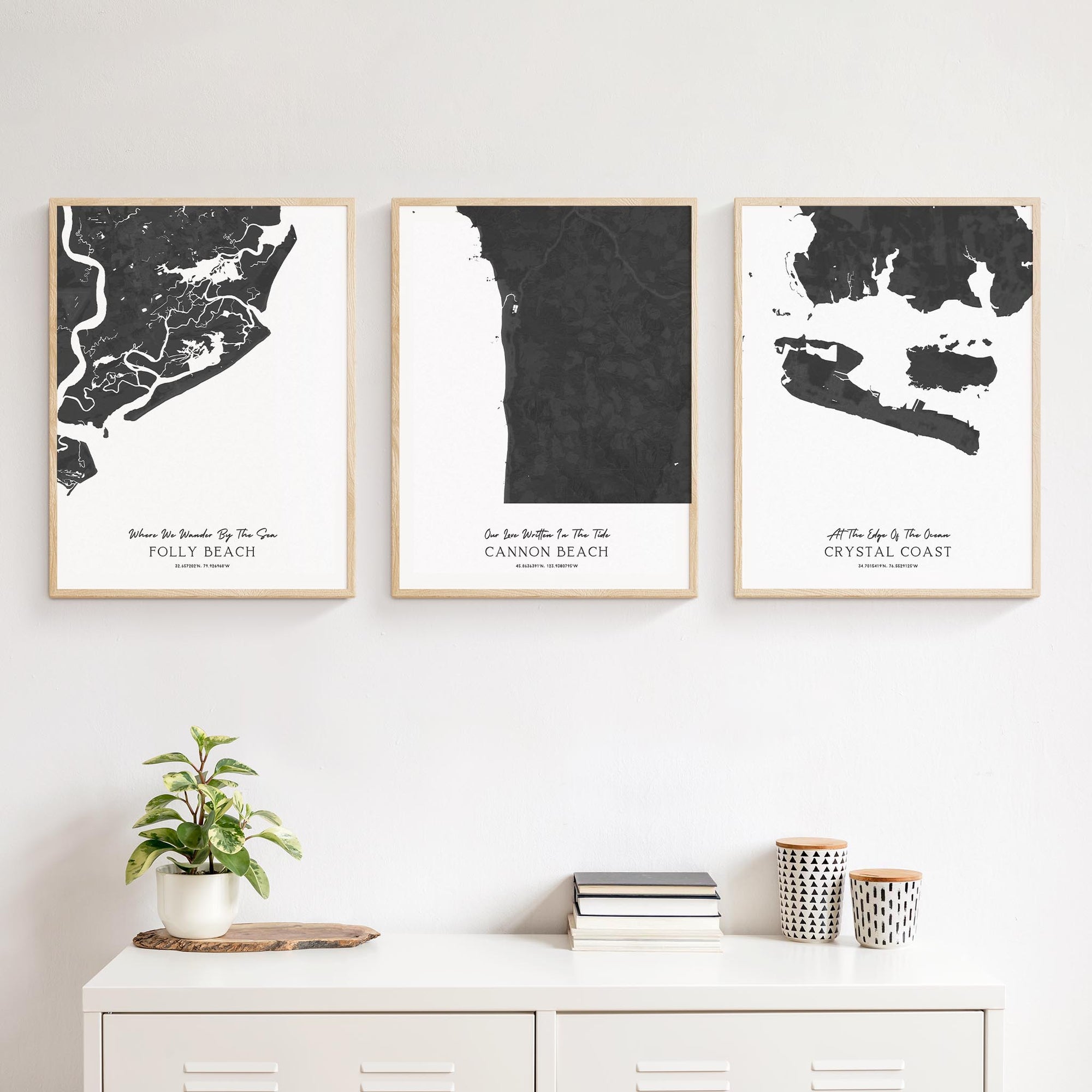 Custom Coastal Map In Black