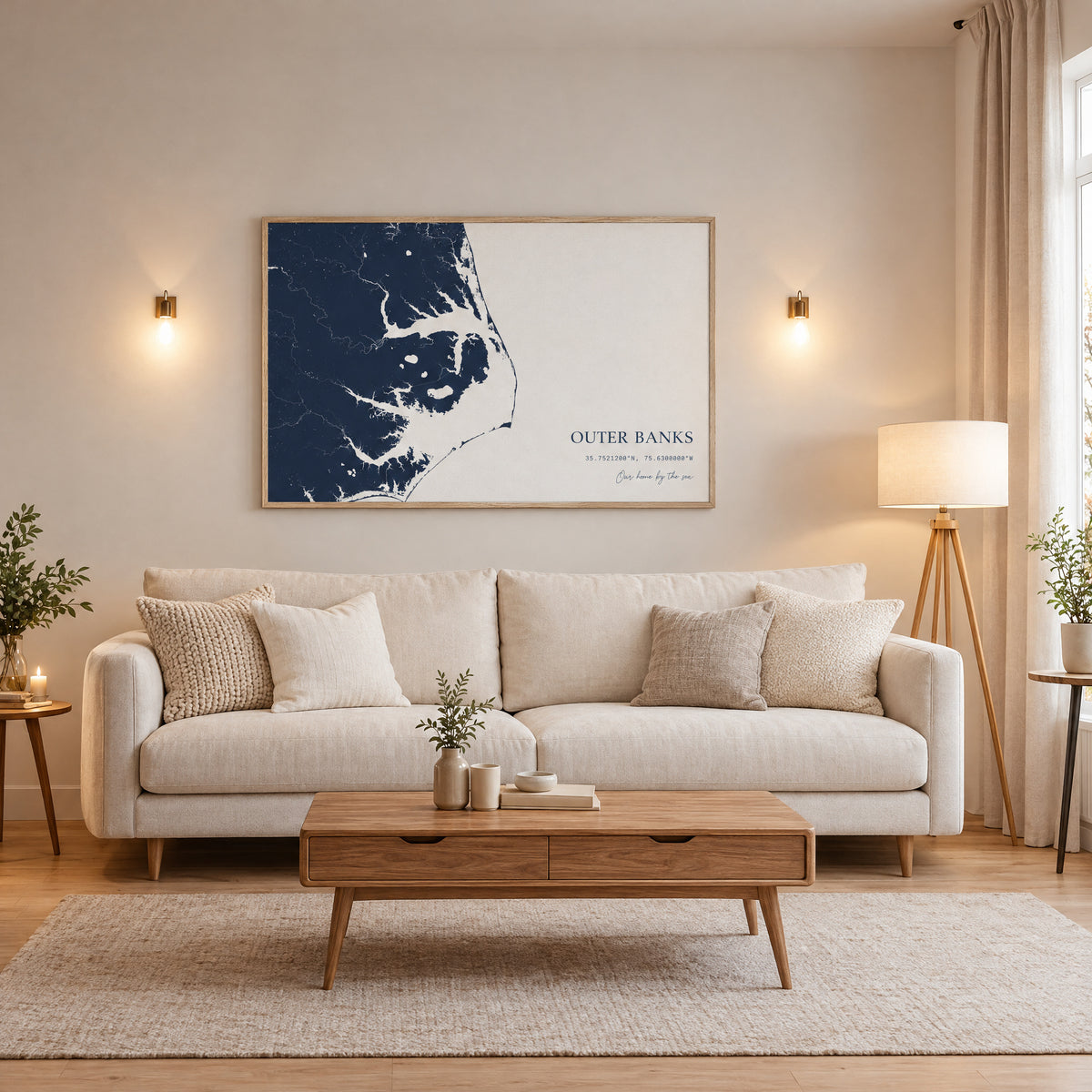 Custom Coastal Map Horizontal