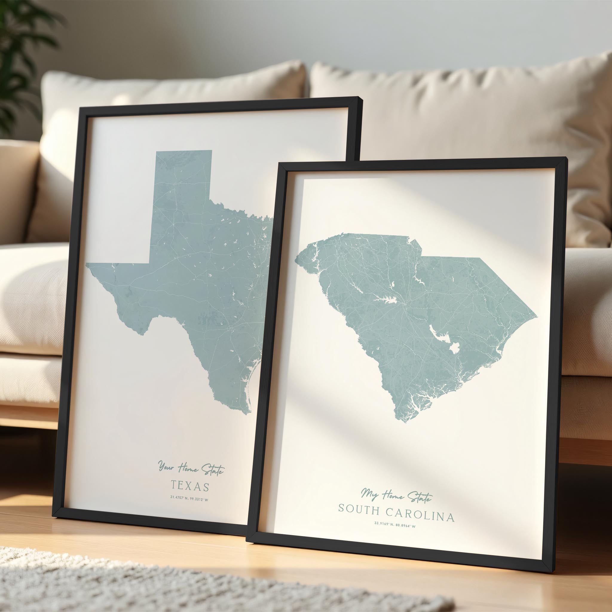 Custom State Map Art | Personalized Framed Prints – Inscripted