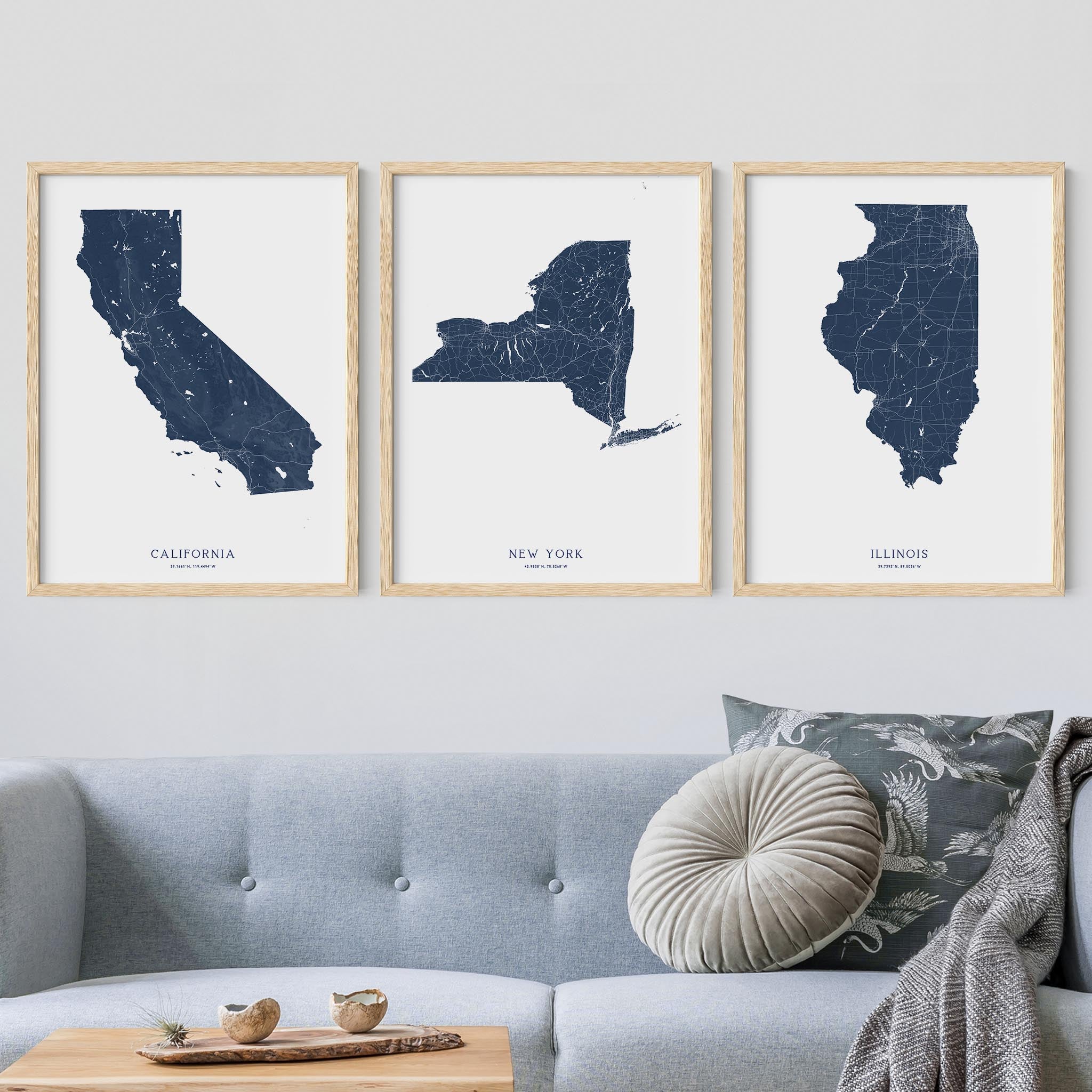 Custom State Map Art | Personalized Framed Prints – Inscripted