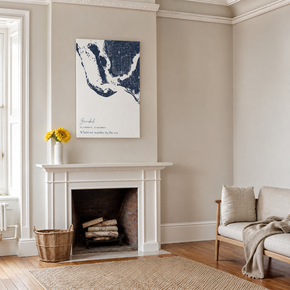 Custom Coastal Map Vertical