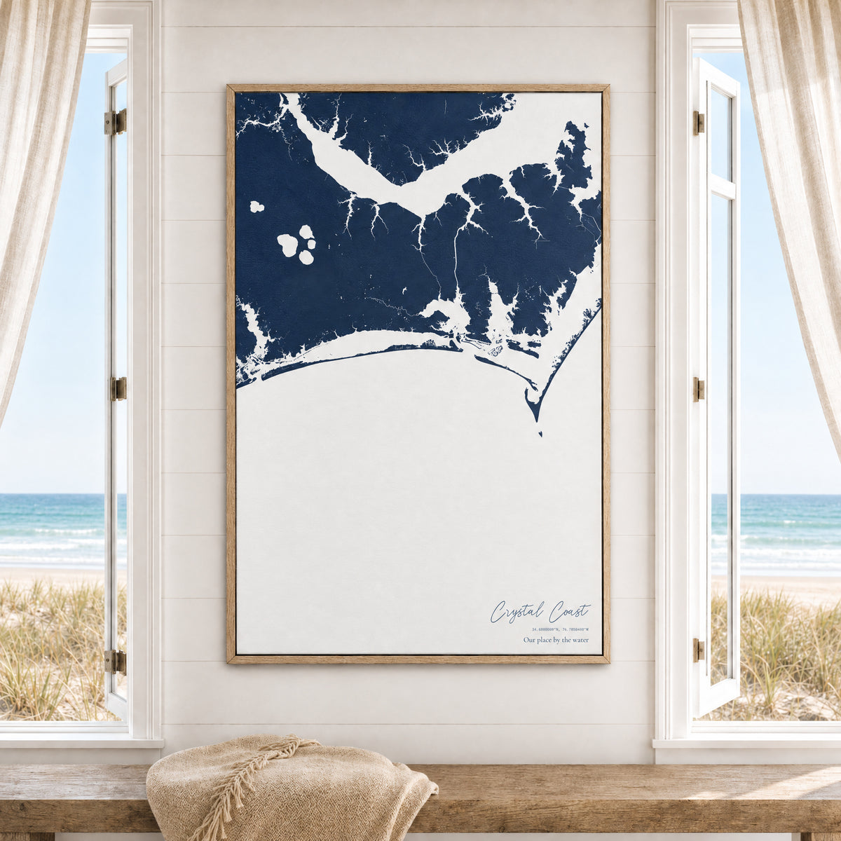 Custom Coastal Map Vertical