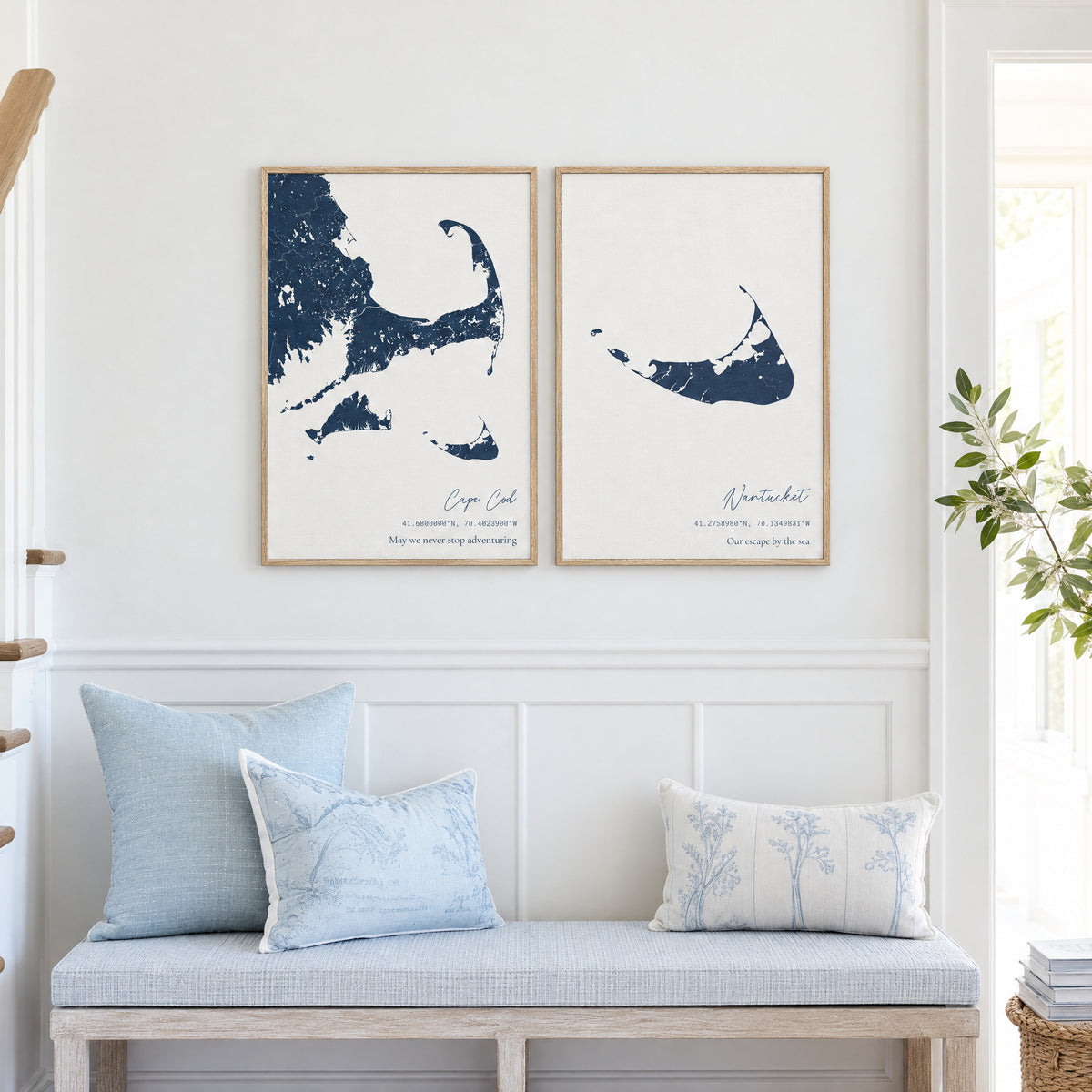 Custom Coastal Map Vertical