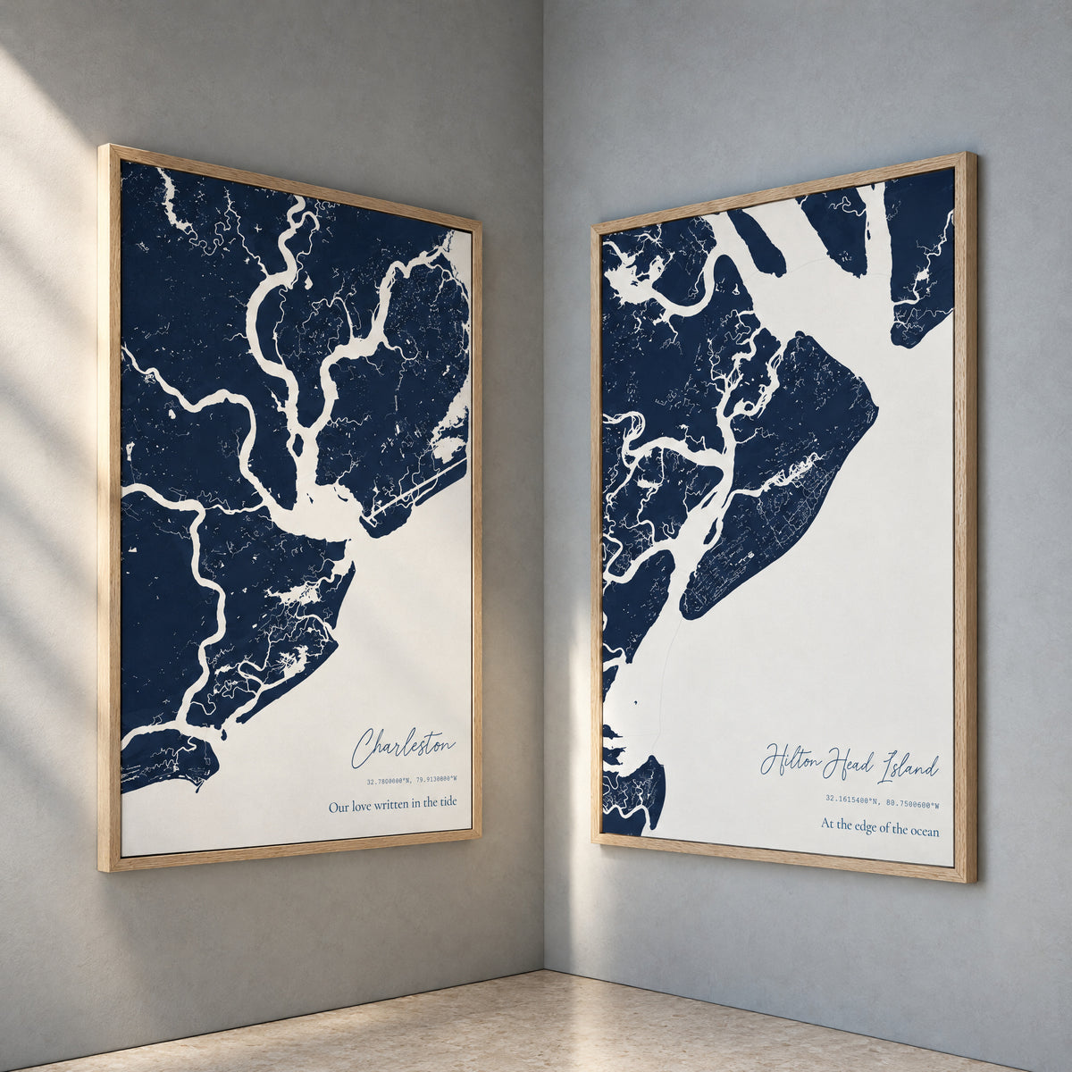 Custom Coastal Map Vertical