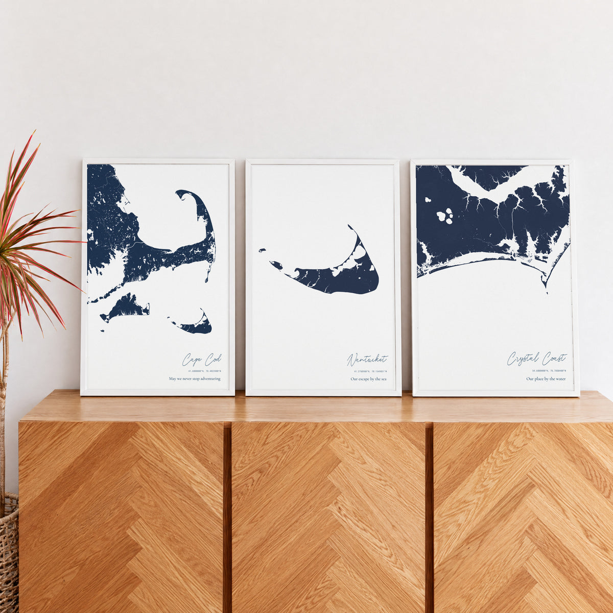 Custom Coastal Map Vertical
