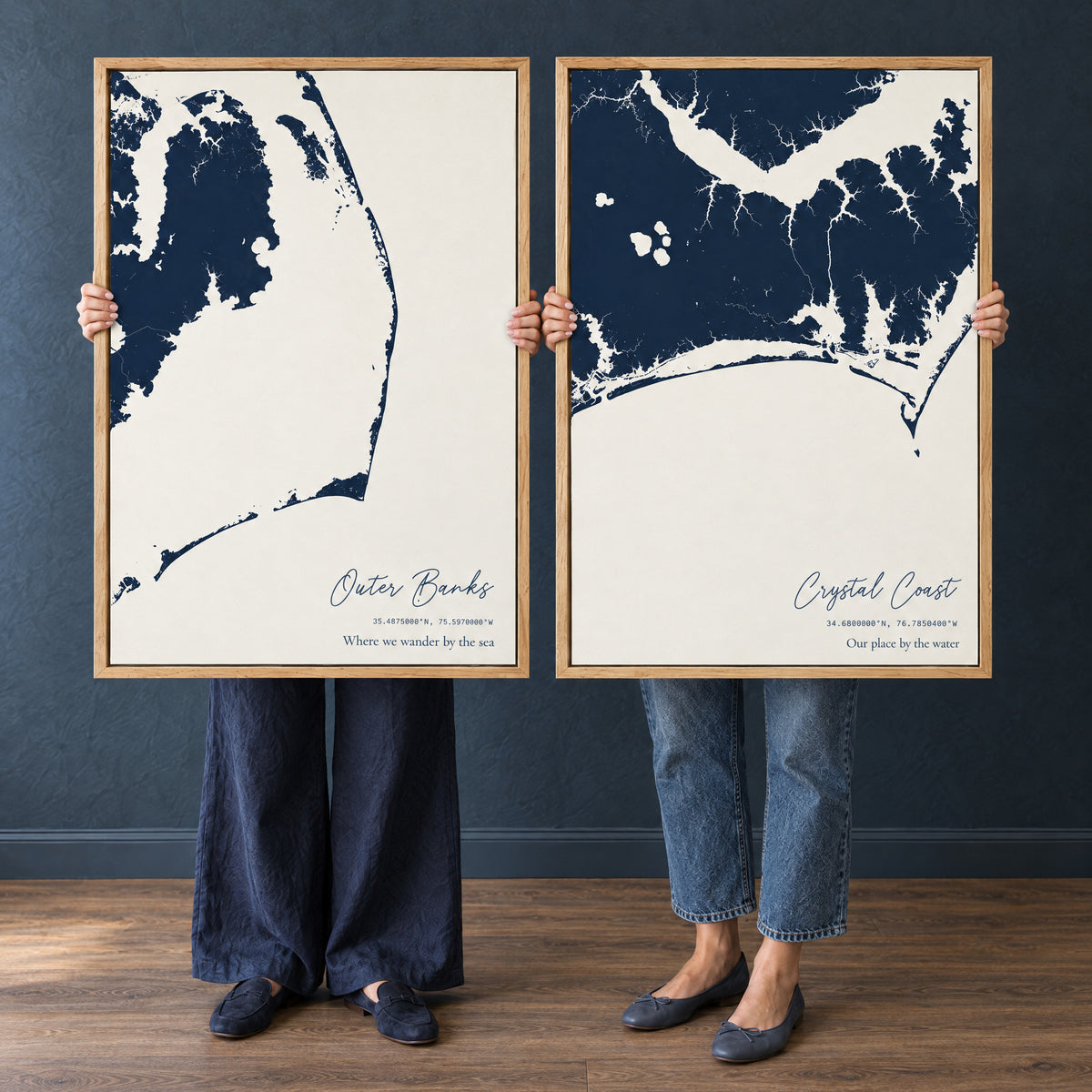 Custom Coastal Map Vertical