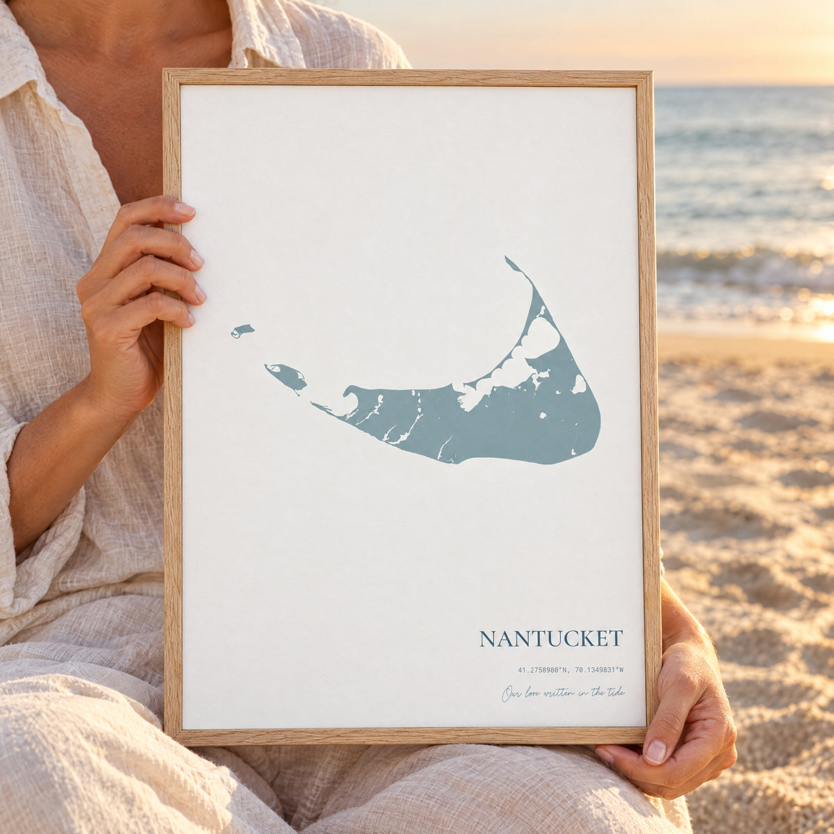 Custom Coastal Map Vertical