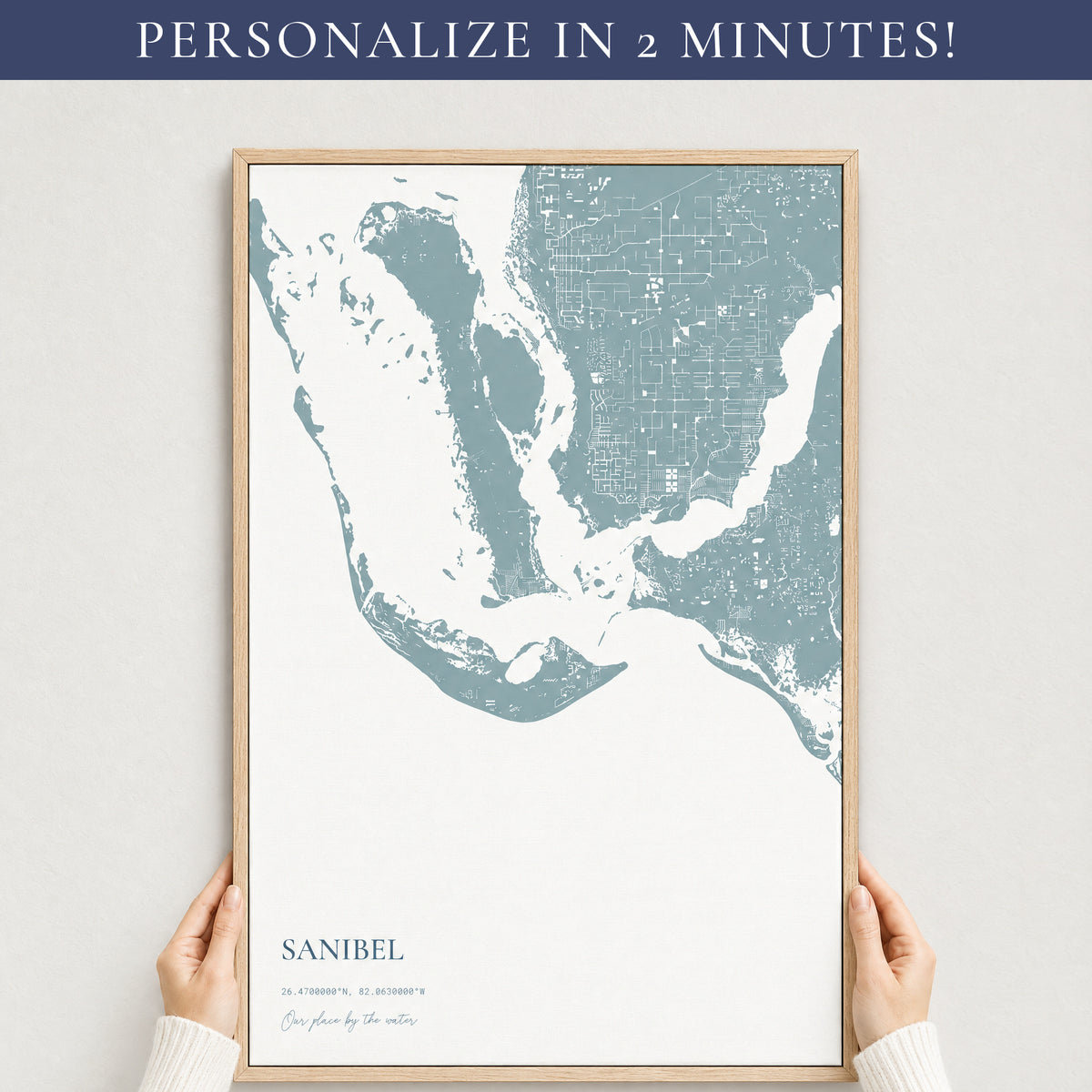 Custom Coastal Map Vertical