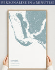 Custom Coastal Map Vertical