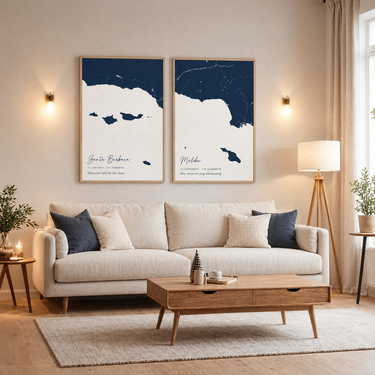 Custom Coastal Map Vertical