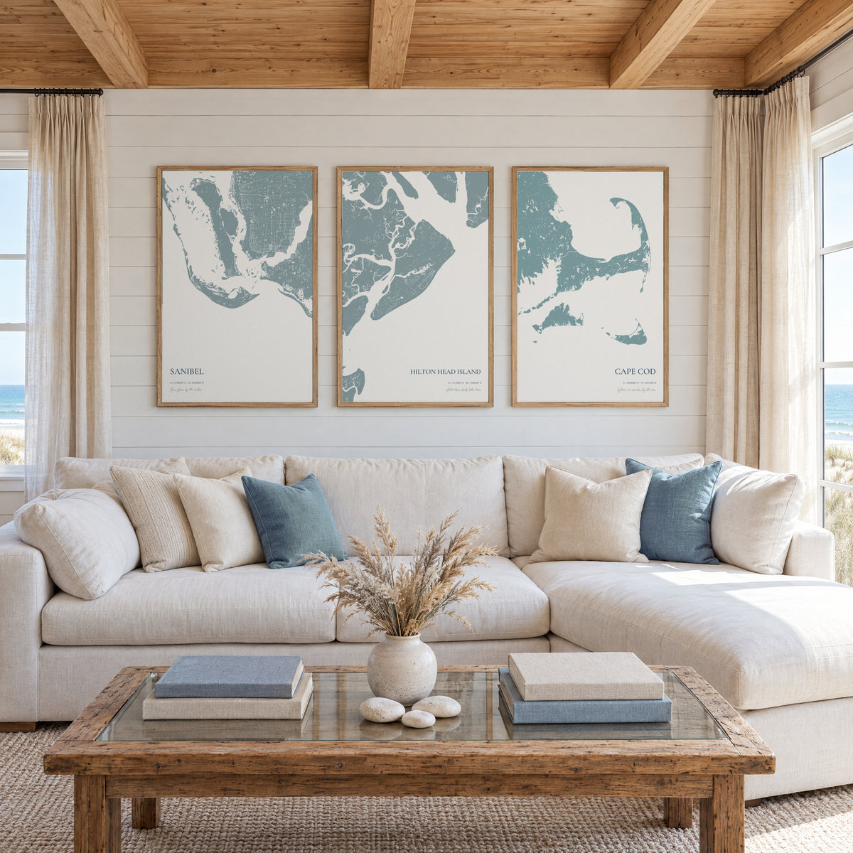 Custom Coastal Map Vertical