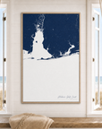 Alabama Gulf Coast canvas map — window-scene interior